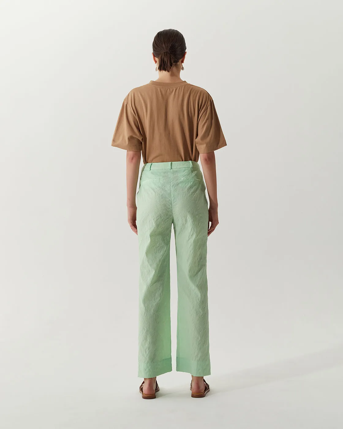 Aletta Trousers Textured Viscose Apple Green