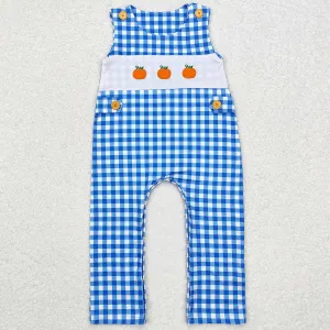 Baby Infant Boys Rompers Blue Checkered Pumpkin Rompers SR1949