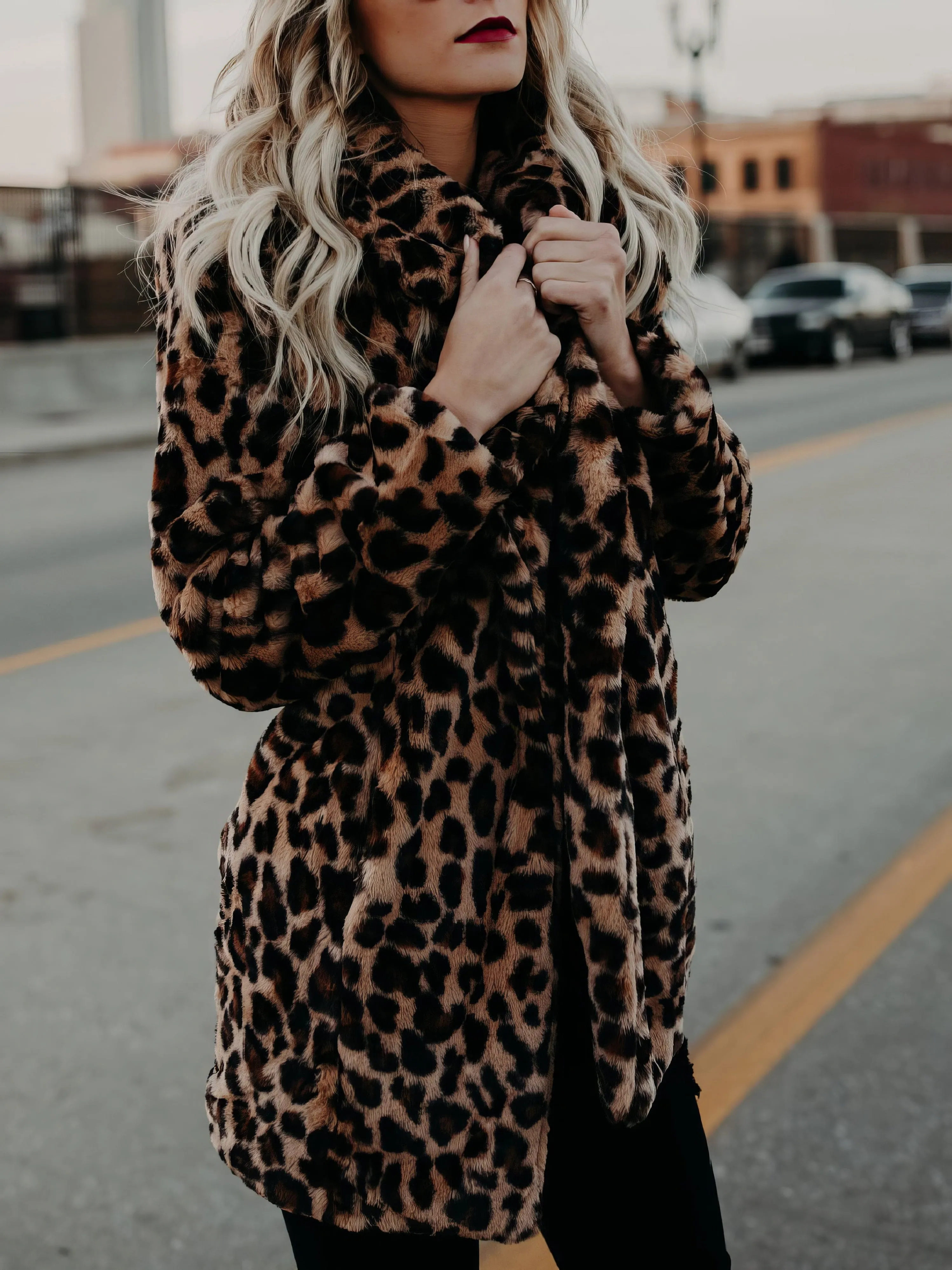 Casual Leopard Print Coat