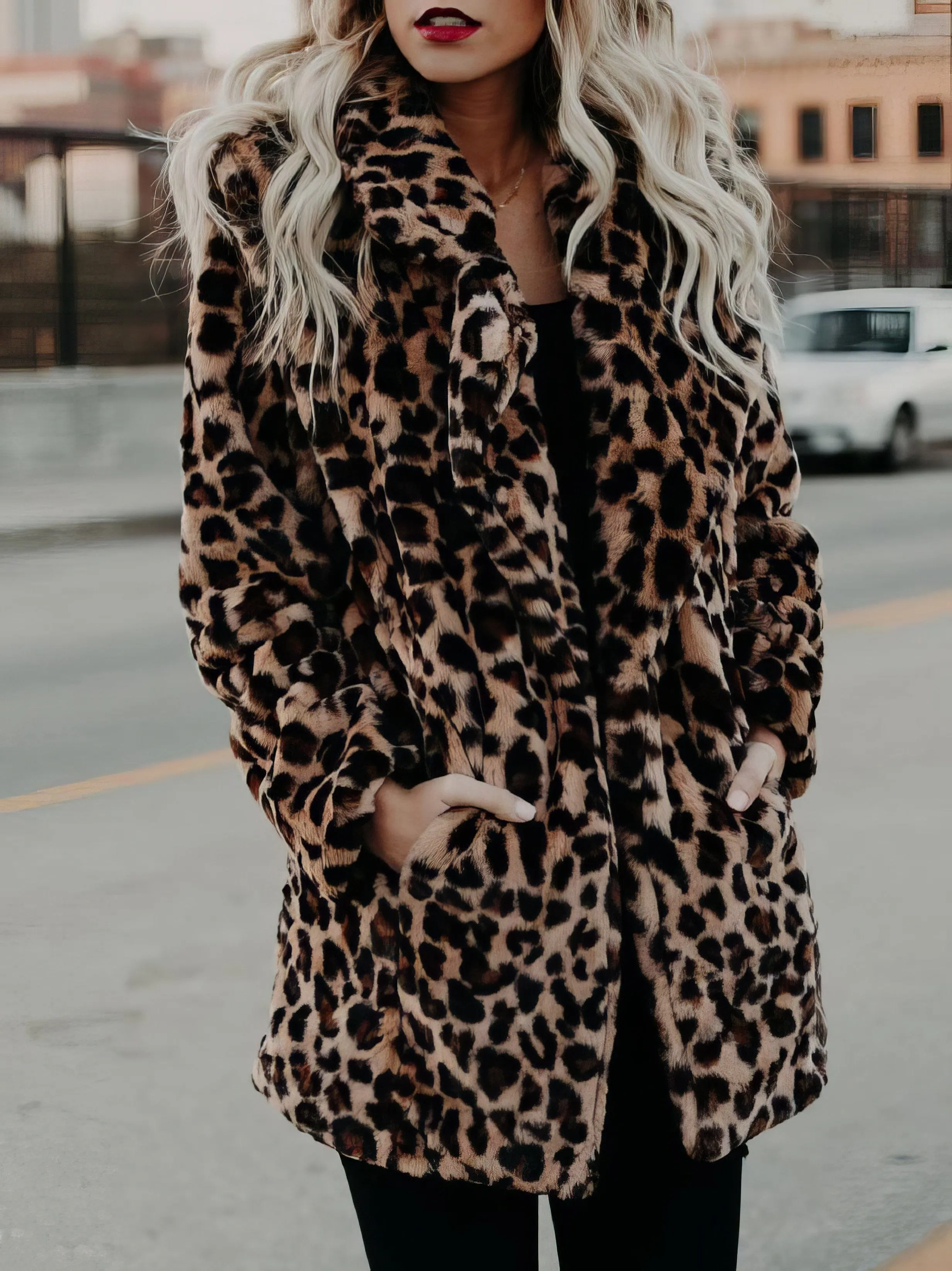 Casual Leopard Print Coat