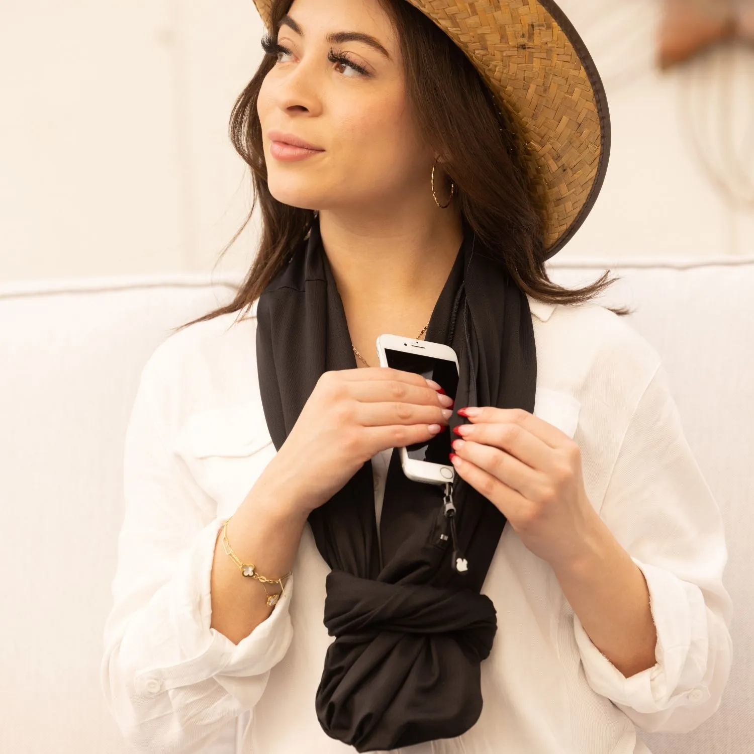 Convertible Infinity Scarf with Pocket™ | Ice Silk Black