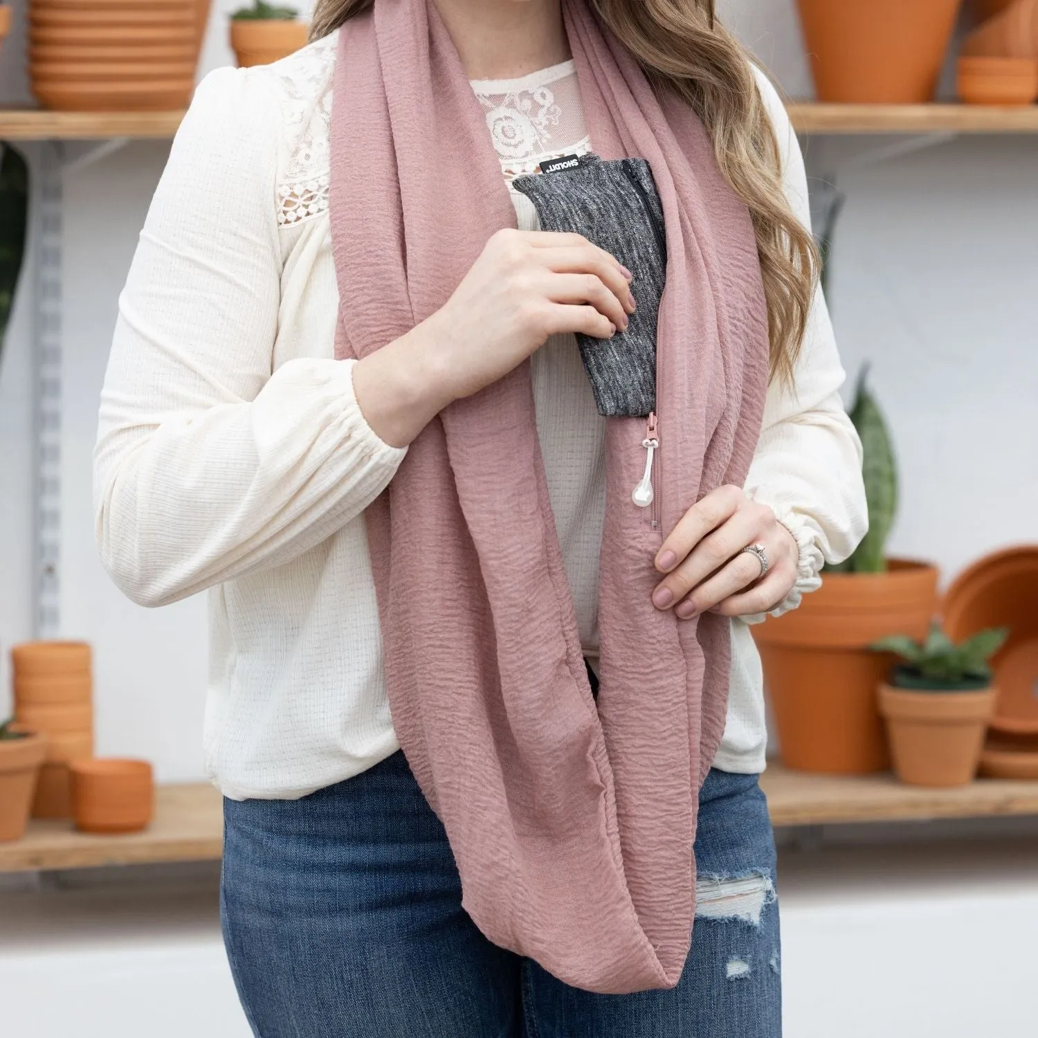 Convertible Infinity Scarf with Pocket™ | Peaceful Pink