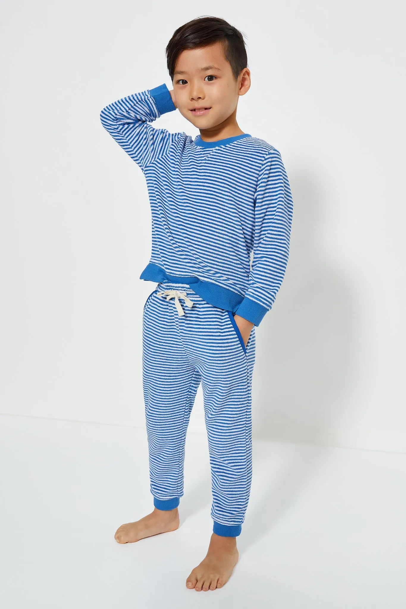 Cove Blue Stripe French Terry Sweatpants