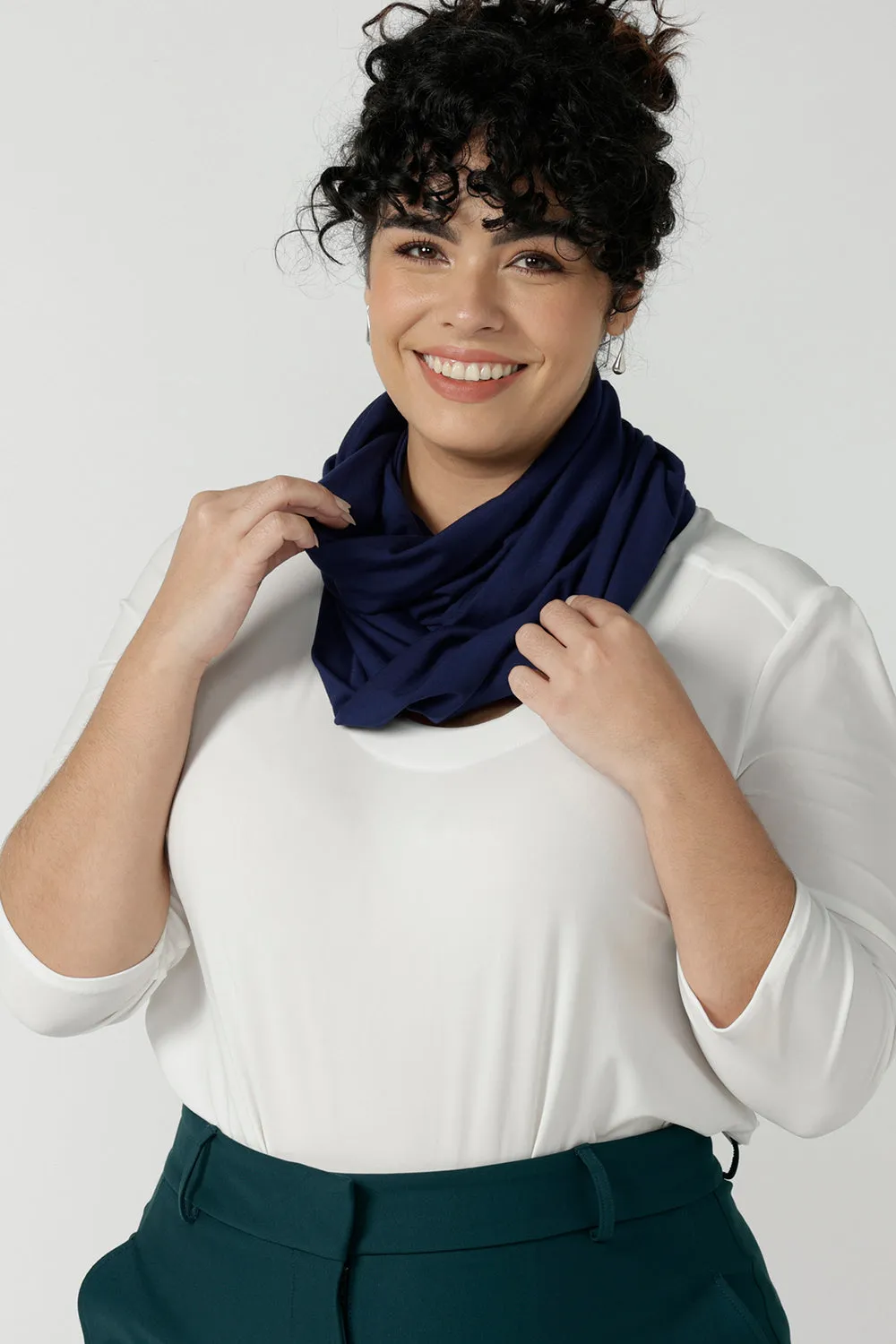 Desiree Infinity Scarf in French Navy Bamboo