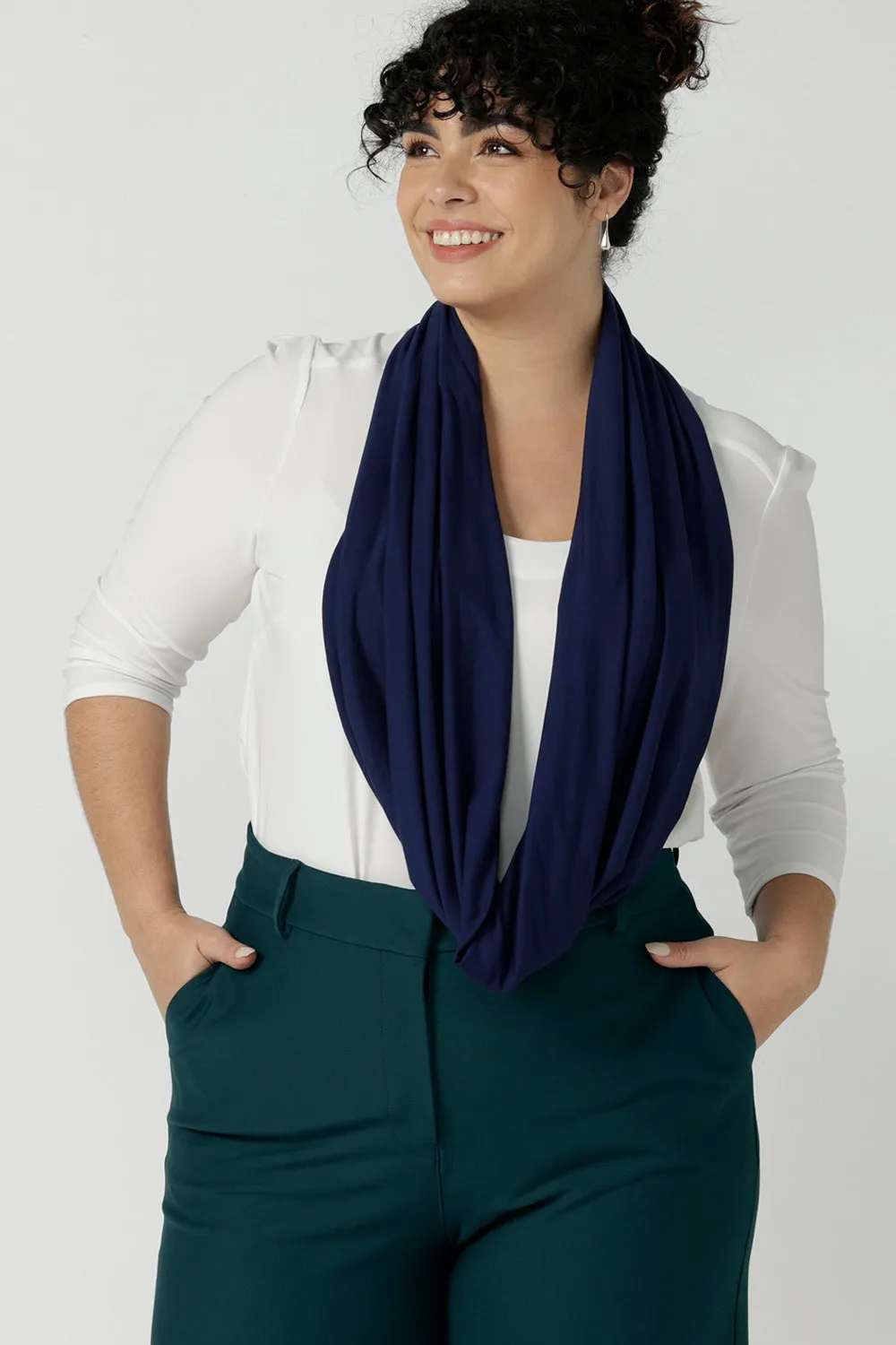 Desiree Infinity Scarf in French Navy Bamboo