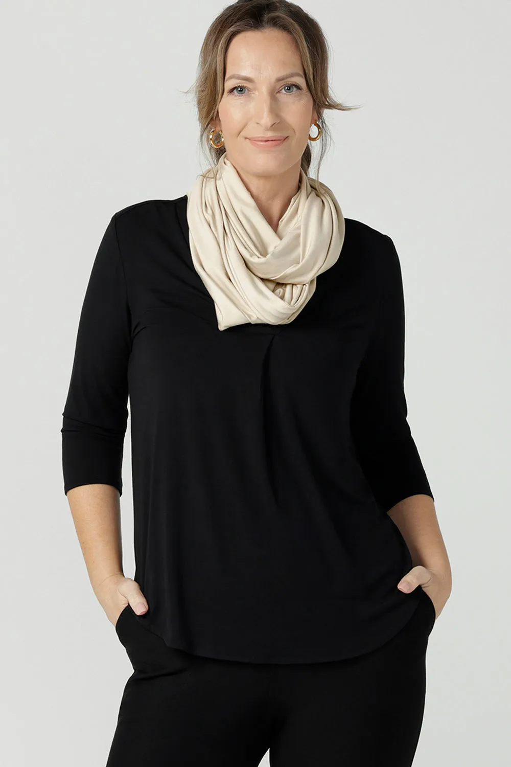 Desiree Infinity Scarf in Silt Bamboo