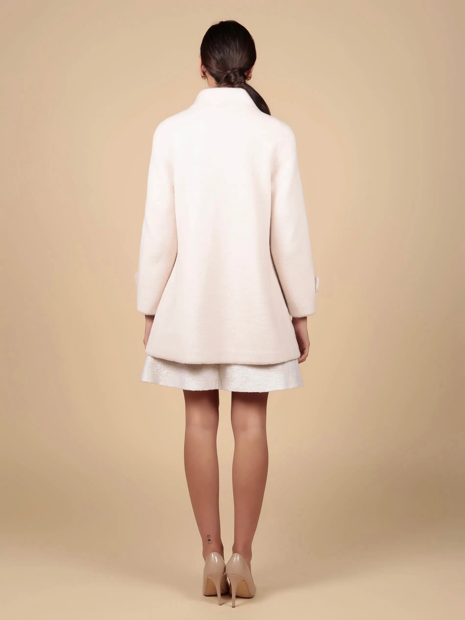 'Eve' Wool Coat in Bianco