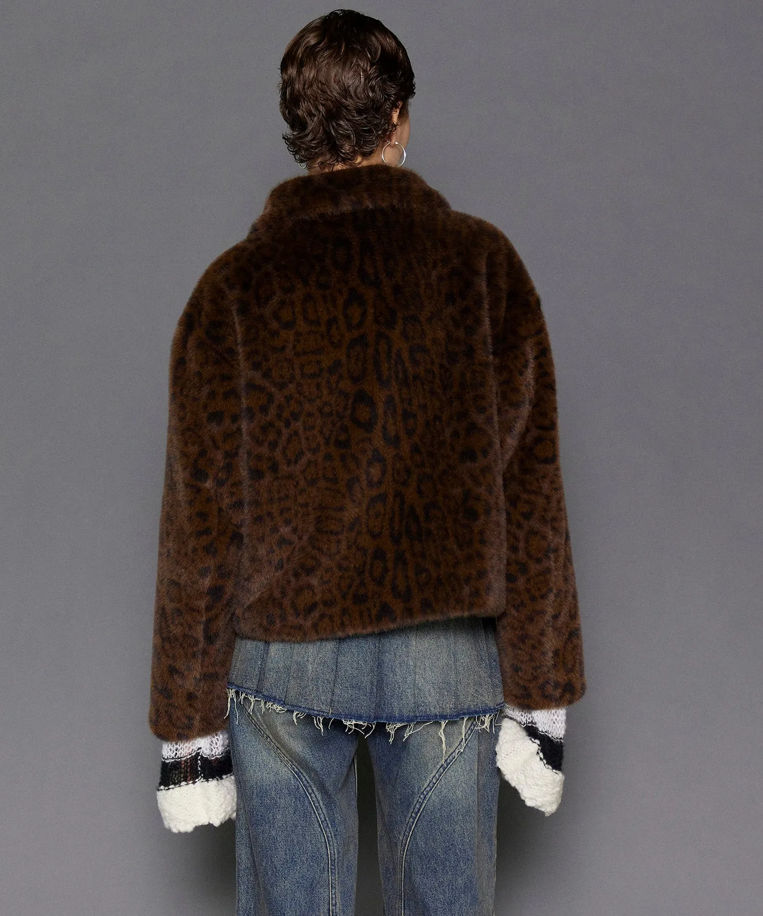 Faux Fur Leopard Coat