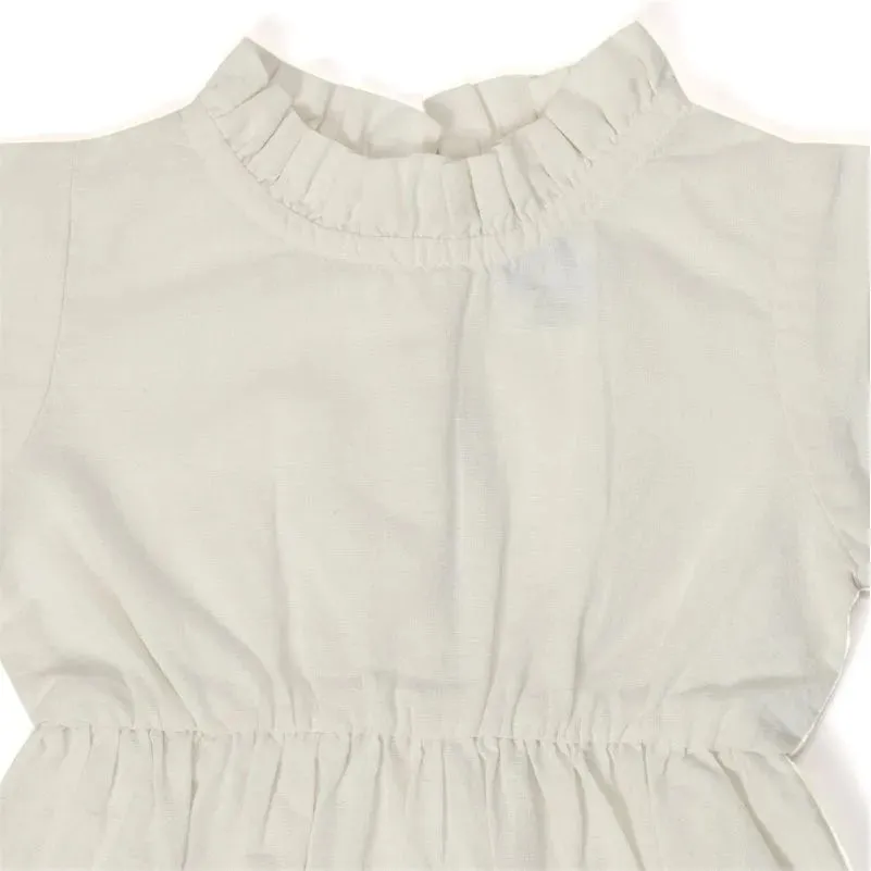 Full Sleeves Frill Romper - White