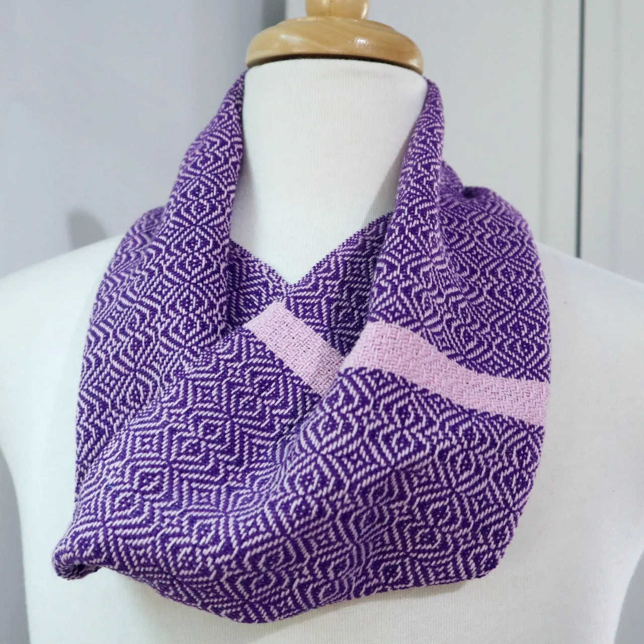 Handwoven Infinity Scarf - Cravat - Purple Fruit Tingles