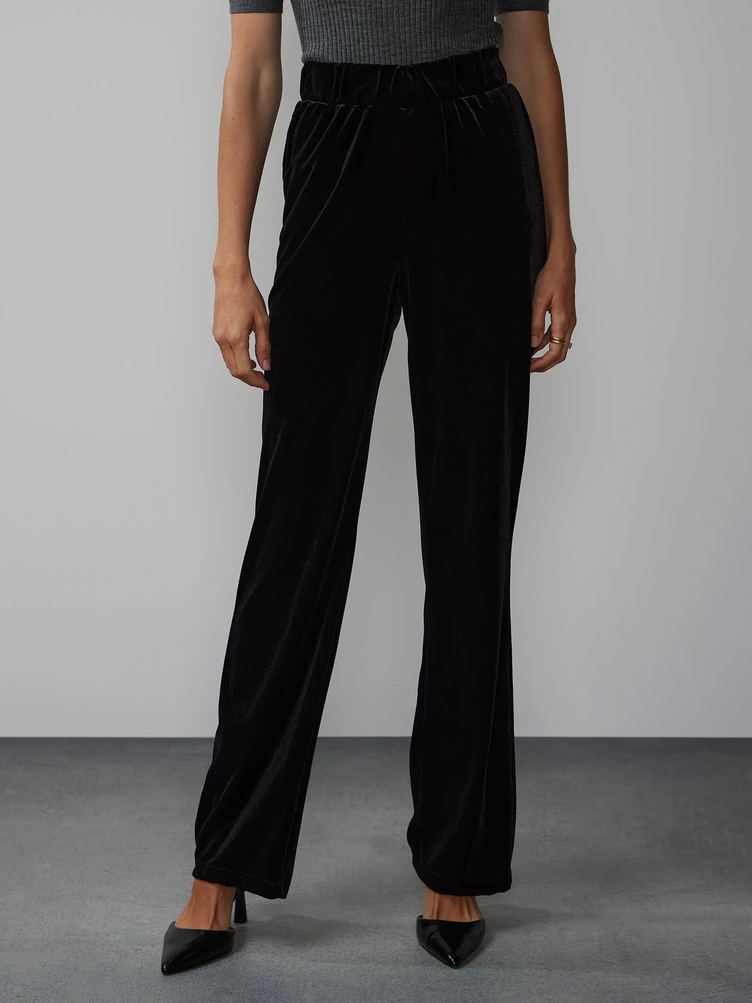 High Rise Velvet Pant