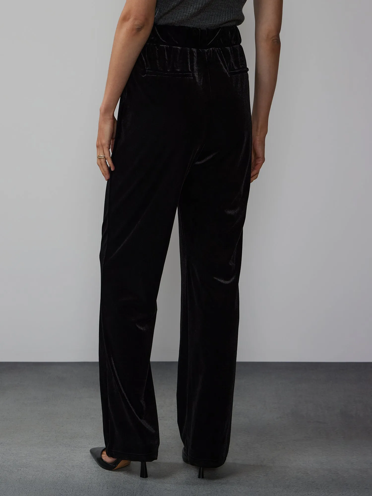 High Rise Velvet Pant