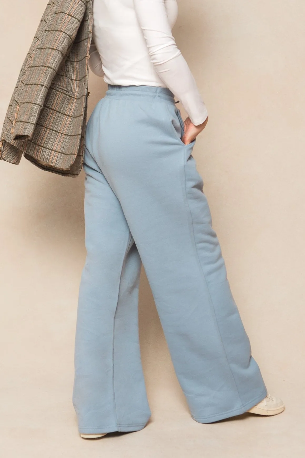 Ivy Wide Leg Sweatpants in Blue