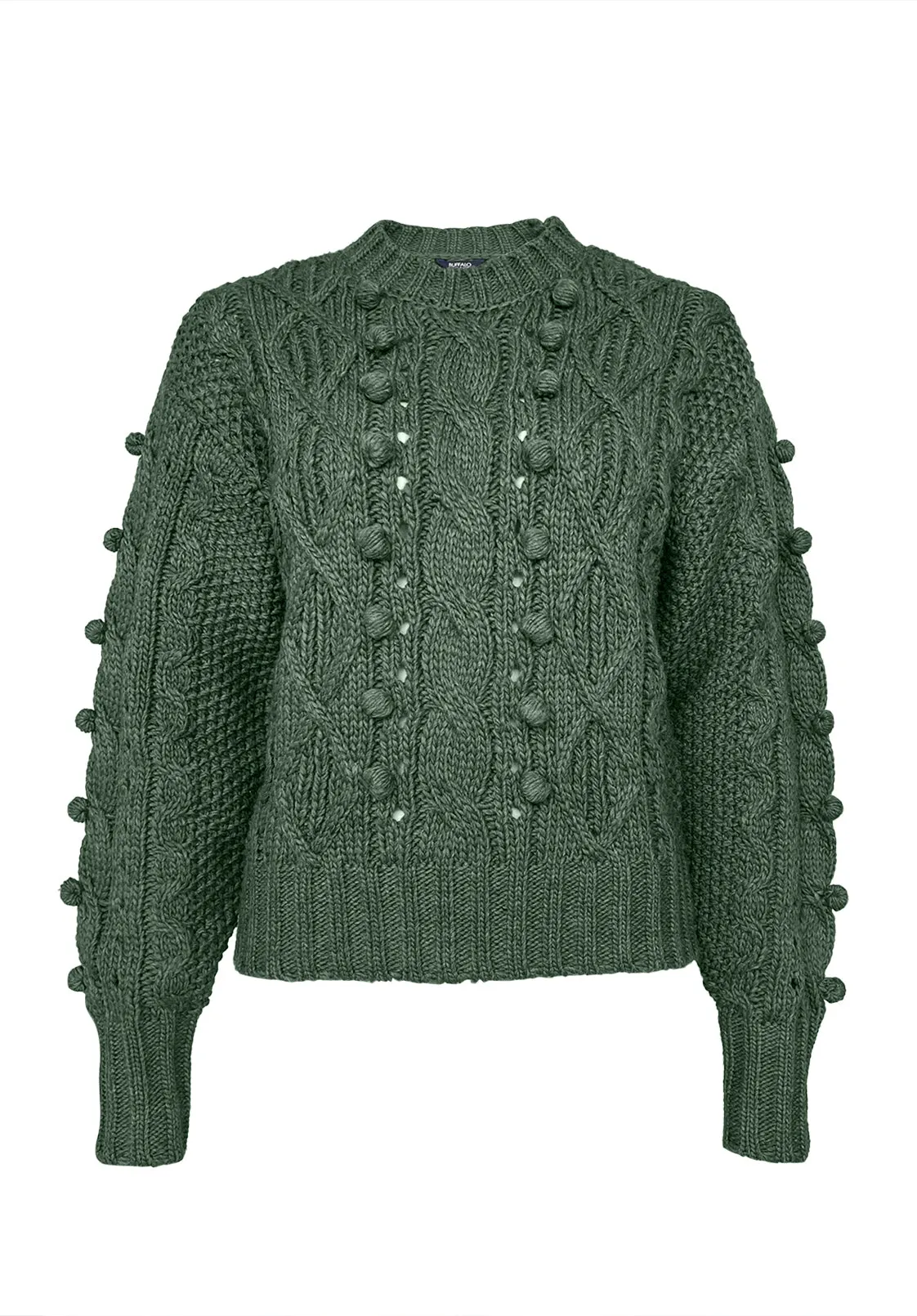 Larsa Women's Crew Neck Sweater in Dark Green - SW0021F