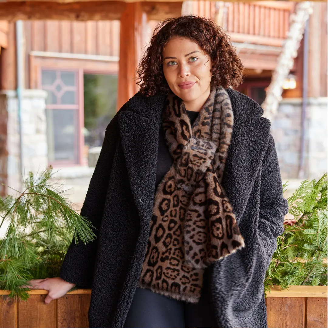 Leopard Faux Fur Scarf