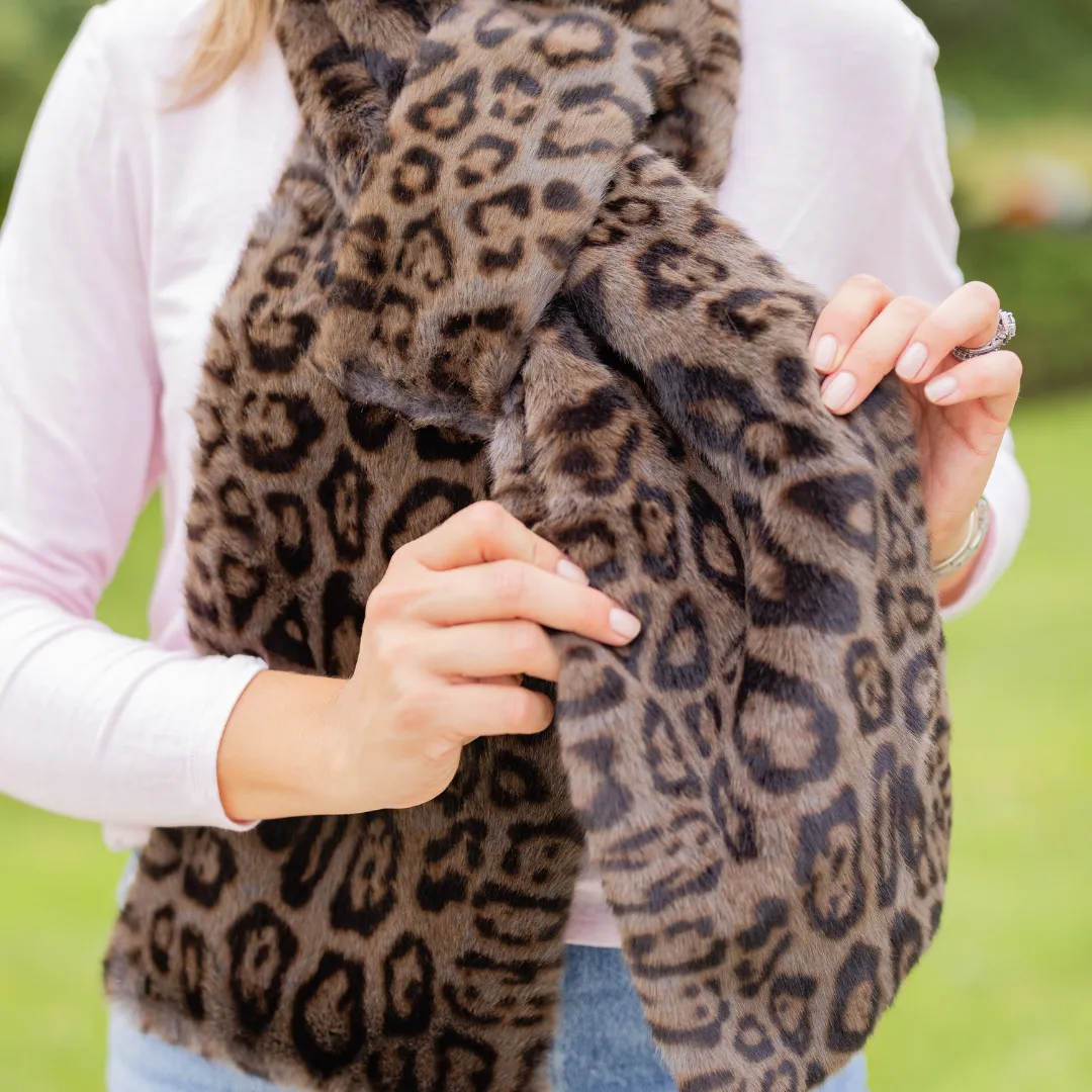 Leopard Faux Fur Scarf