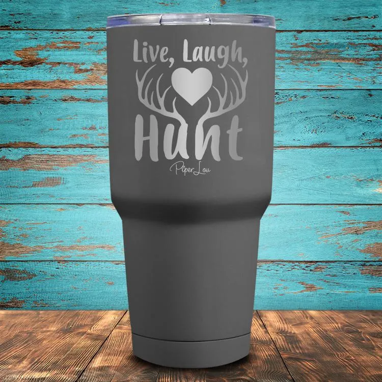 Live Laugh Hunt Coated Drinkware