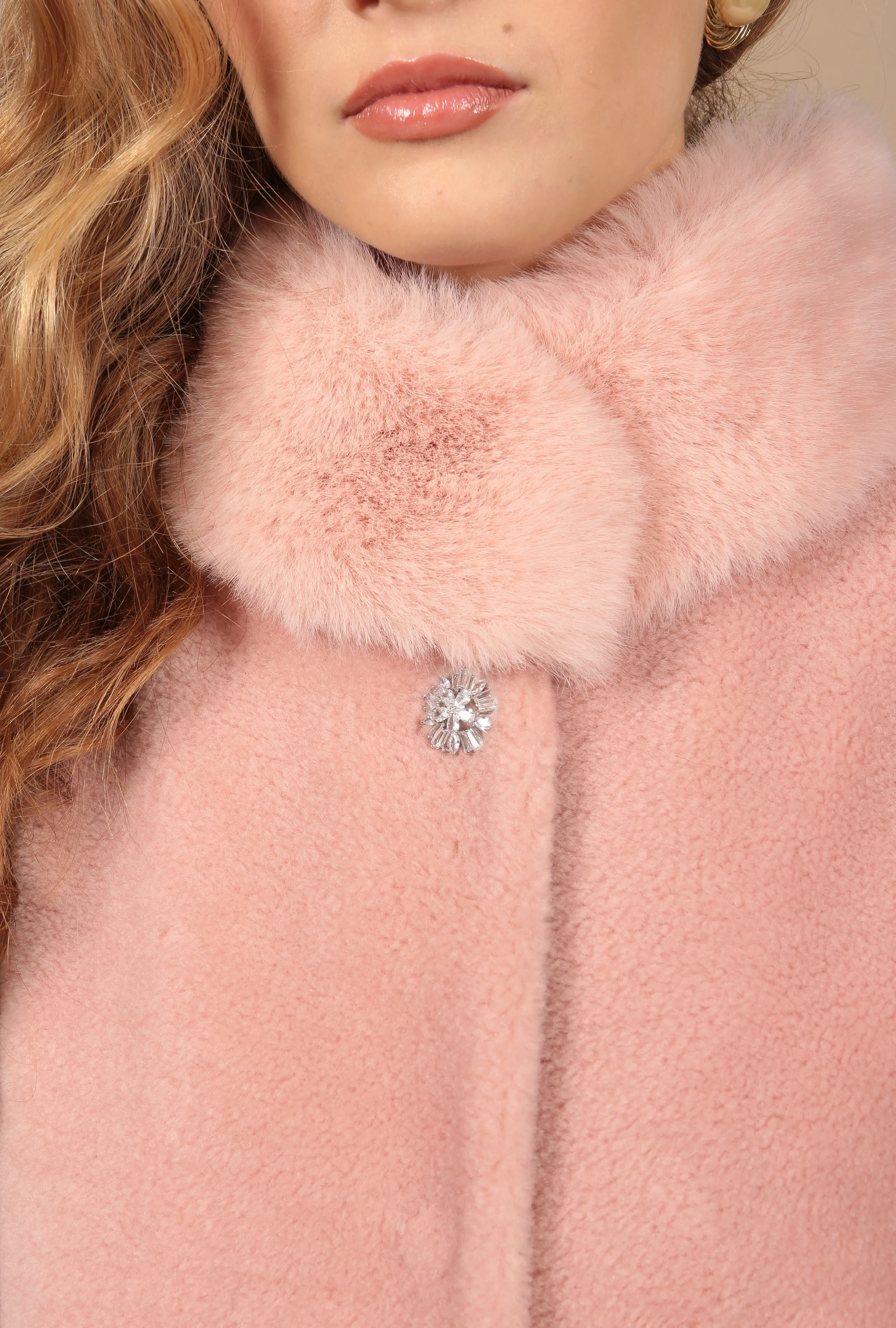 'Lola' Wool Coat in Rosa