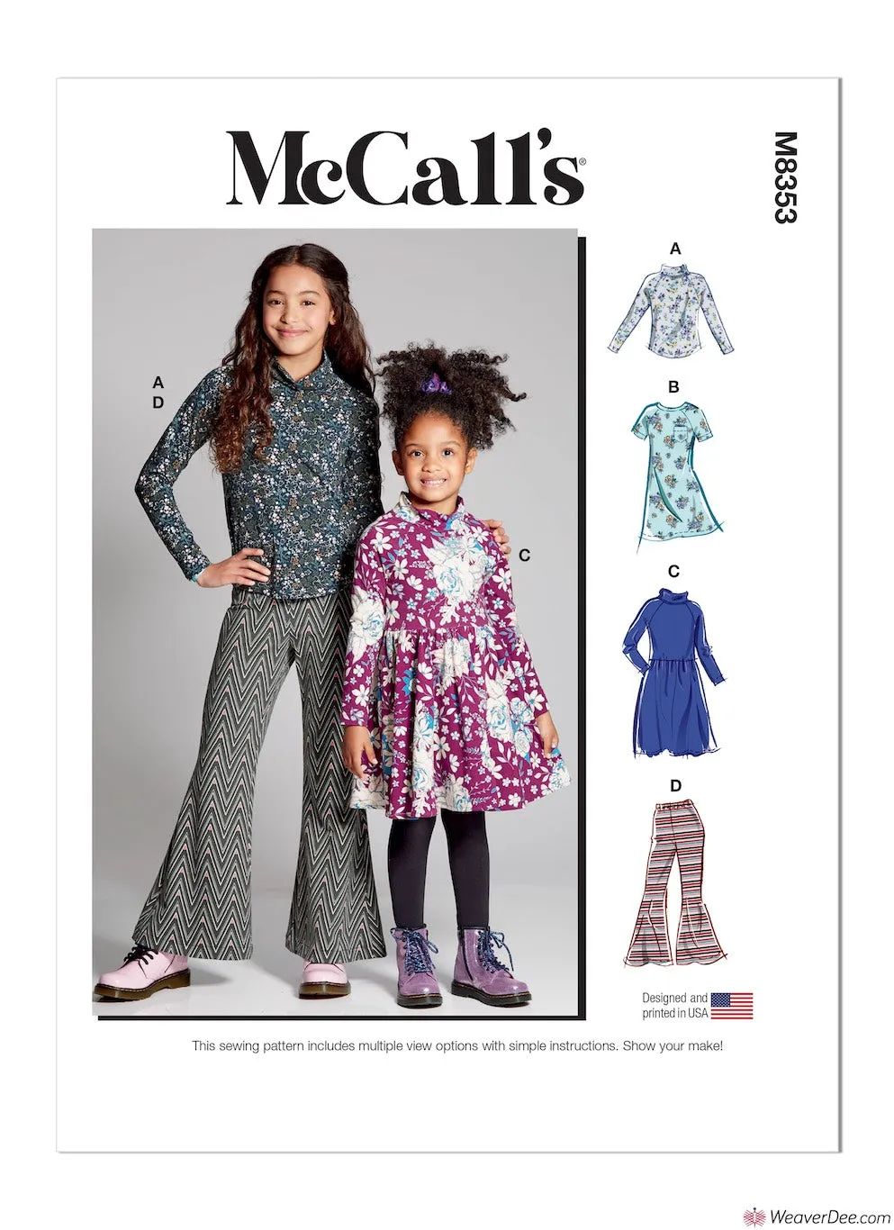 McCall's Pattern M8353 Children's & Girls' Knit Top, Dresses & Pants