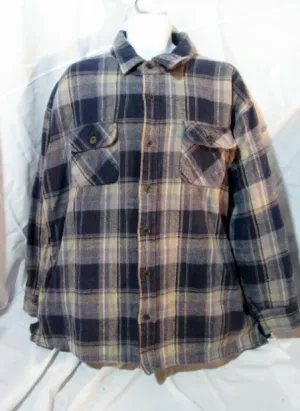 MENS SMITH'S BROOKLYN Hunting JACKET Coat PLAID Lined 2XL XXL BLUE TAN Tartan