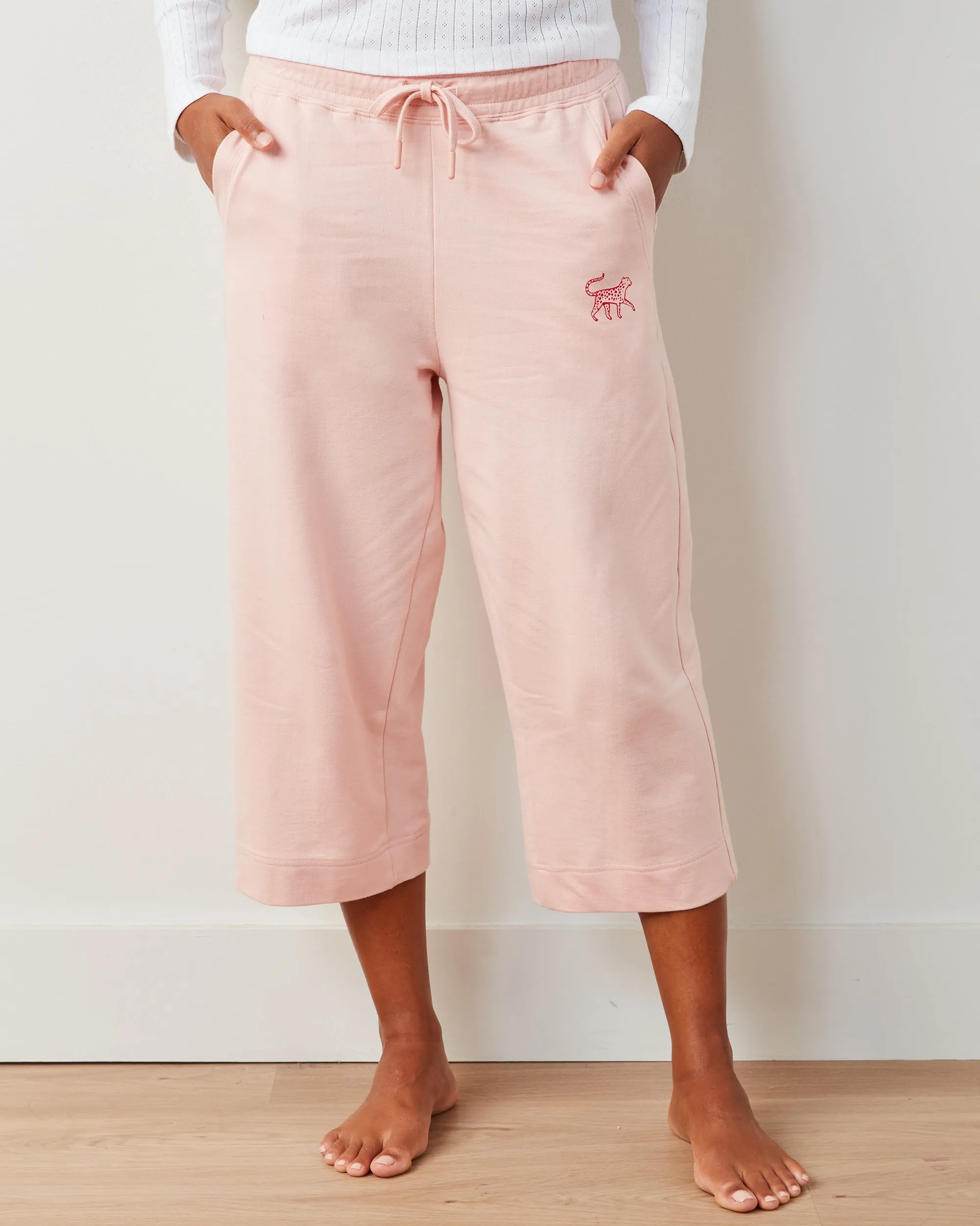 Pale Pink - Down Time Cropped Sweatpants - Cropped Sweatpants