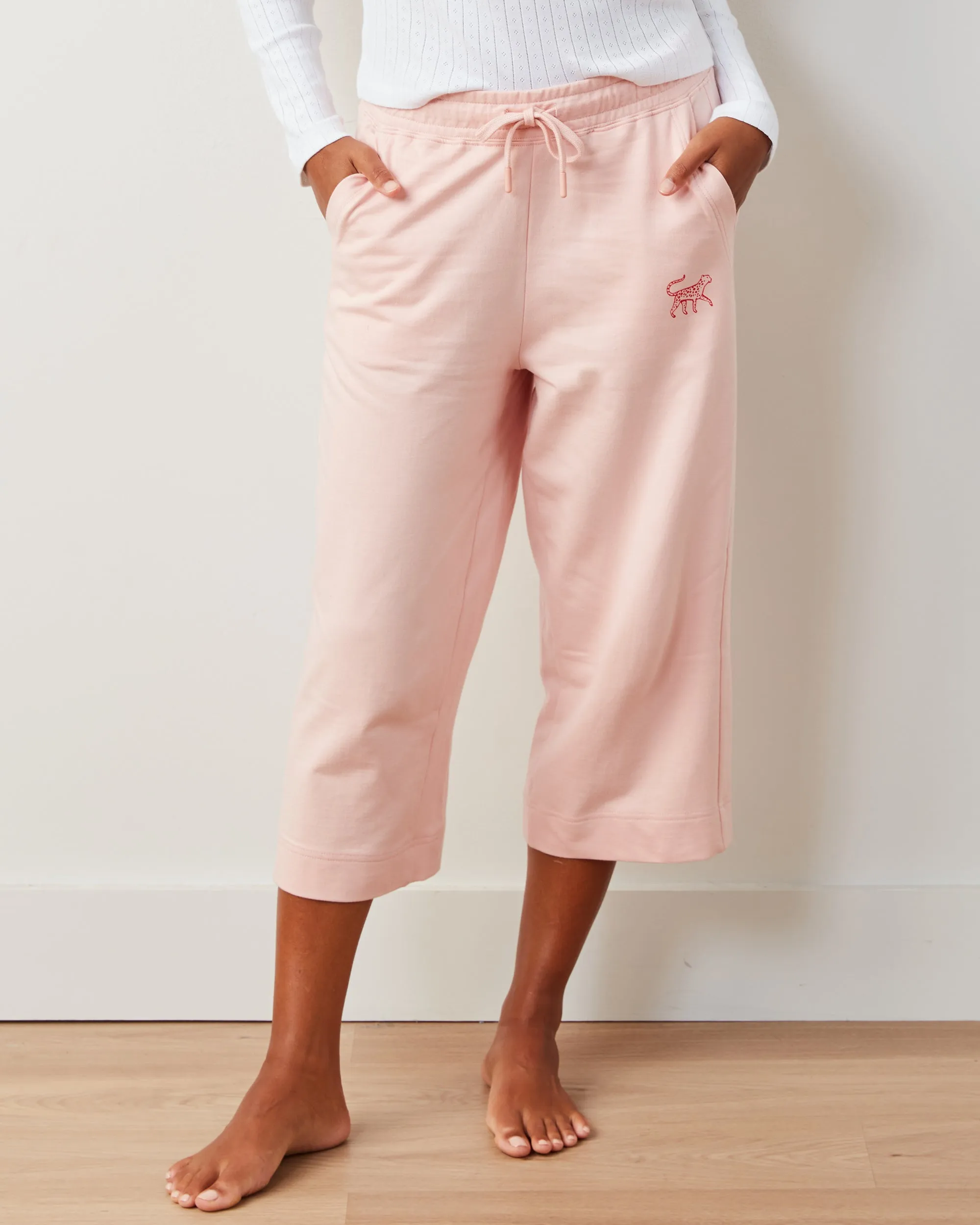 Pale Pink - Down Time Cropped Sweatpants - Cropped Sweatpants