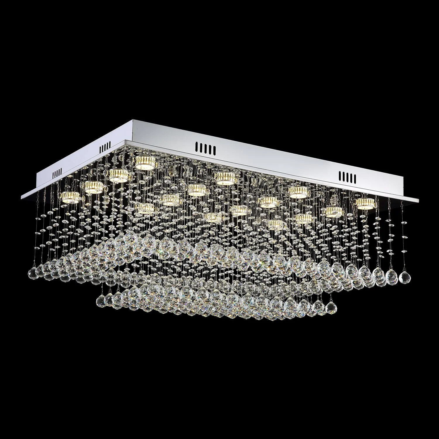 Rectangular Multi layer Cloud Design Crystal Chandelier