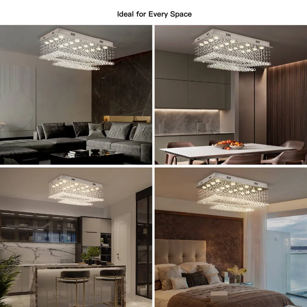 Rectangular Multi layer Cloud Design Crystal Chandelier