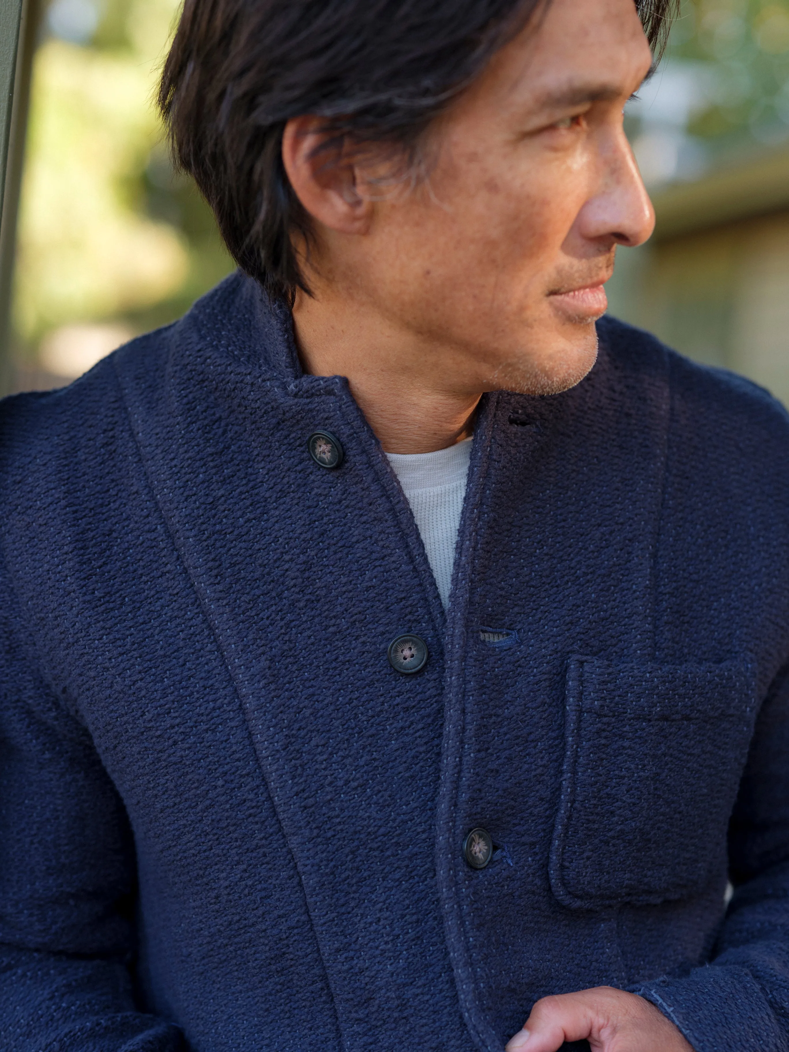 Rope Weave Artisanal Jacket - Navy