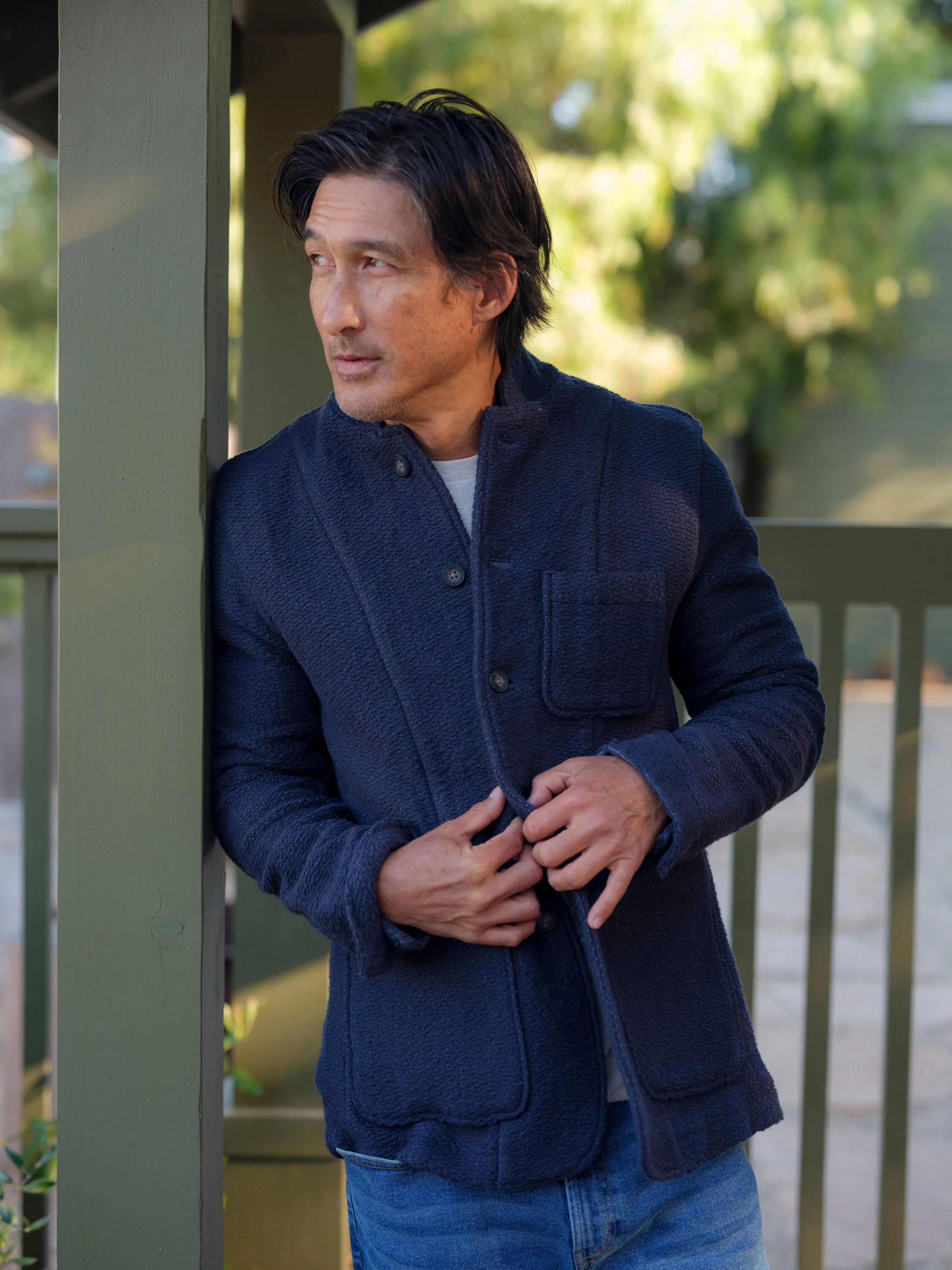 Rope Weave Artisanal Jacket - Navy