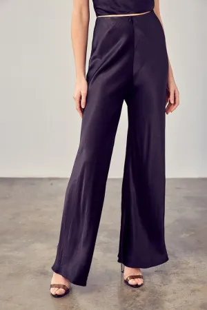 SATIN FLARED PANTS