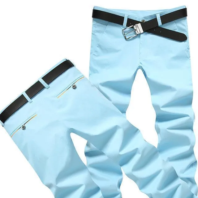 Sky Blue Casual Pants For Men