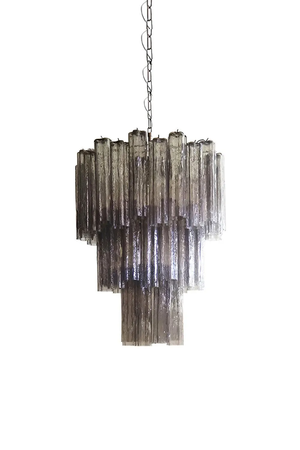 Smoked three-tier Murano chandelier