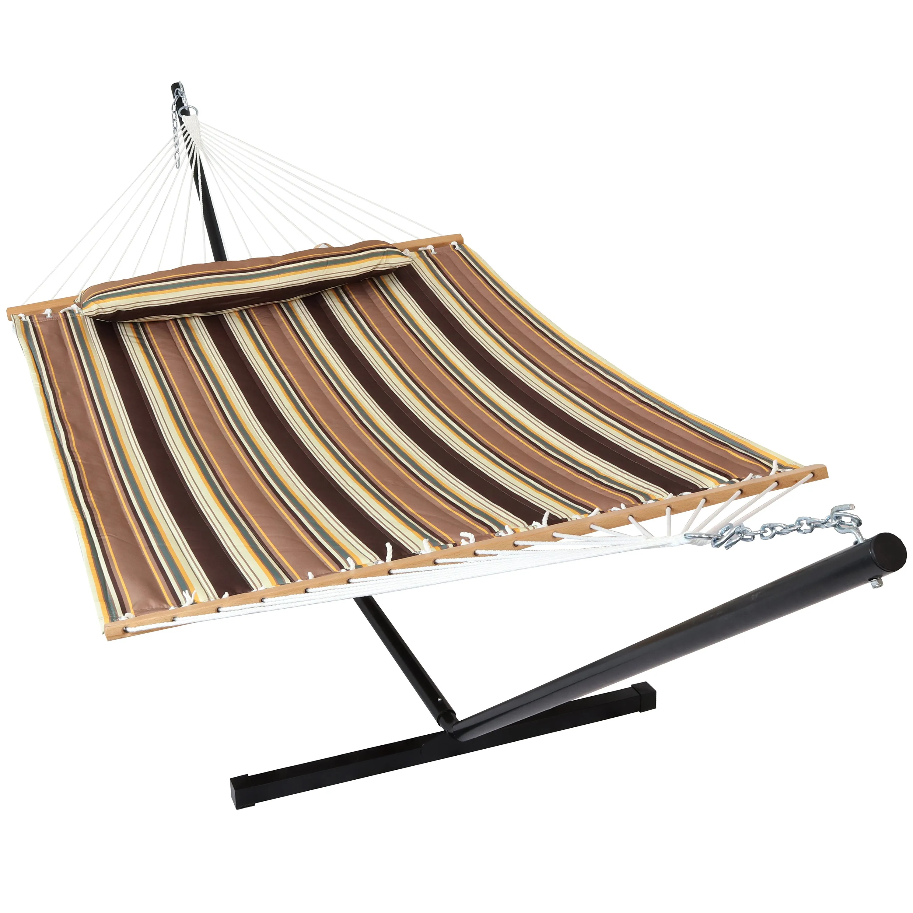 Sunnydaze 2-Person Freestanding Quilted Fabric Hammock with Stand