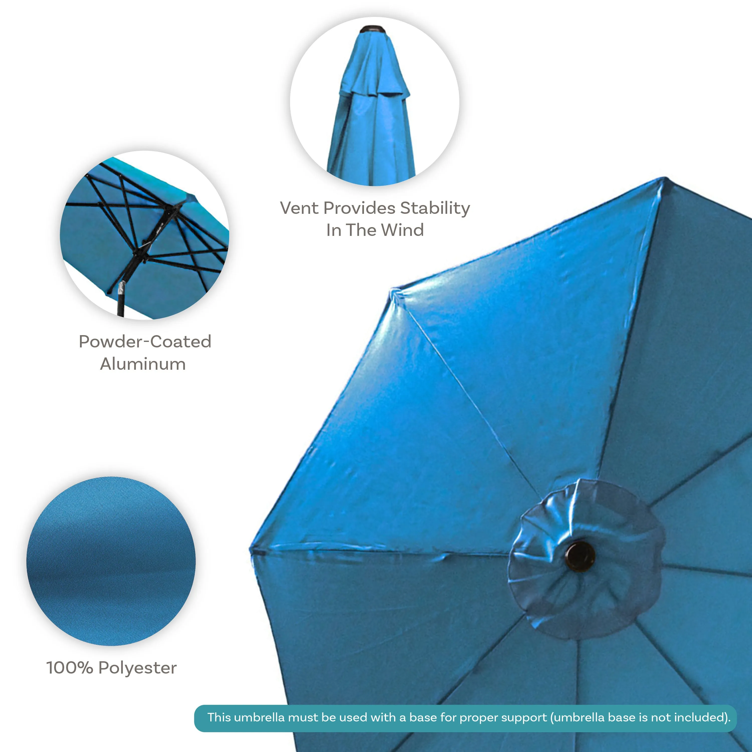 Sunnydaze Aluminum 9' Patio Umbrella with Tilt and Crank