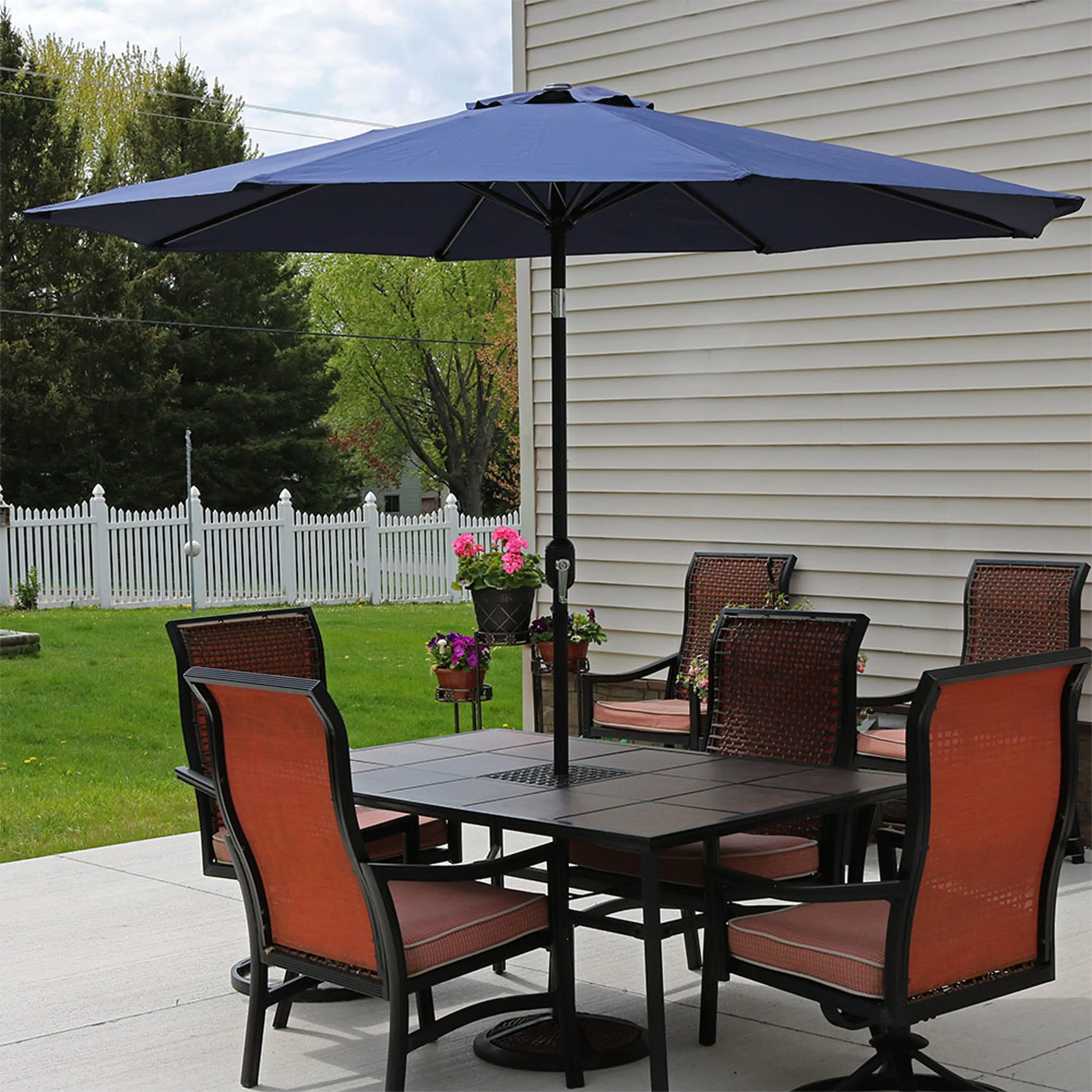 Sunnydaze Aluminum 9' Patio Umbrella with Tilt and Crank