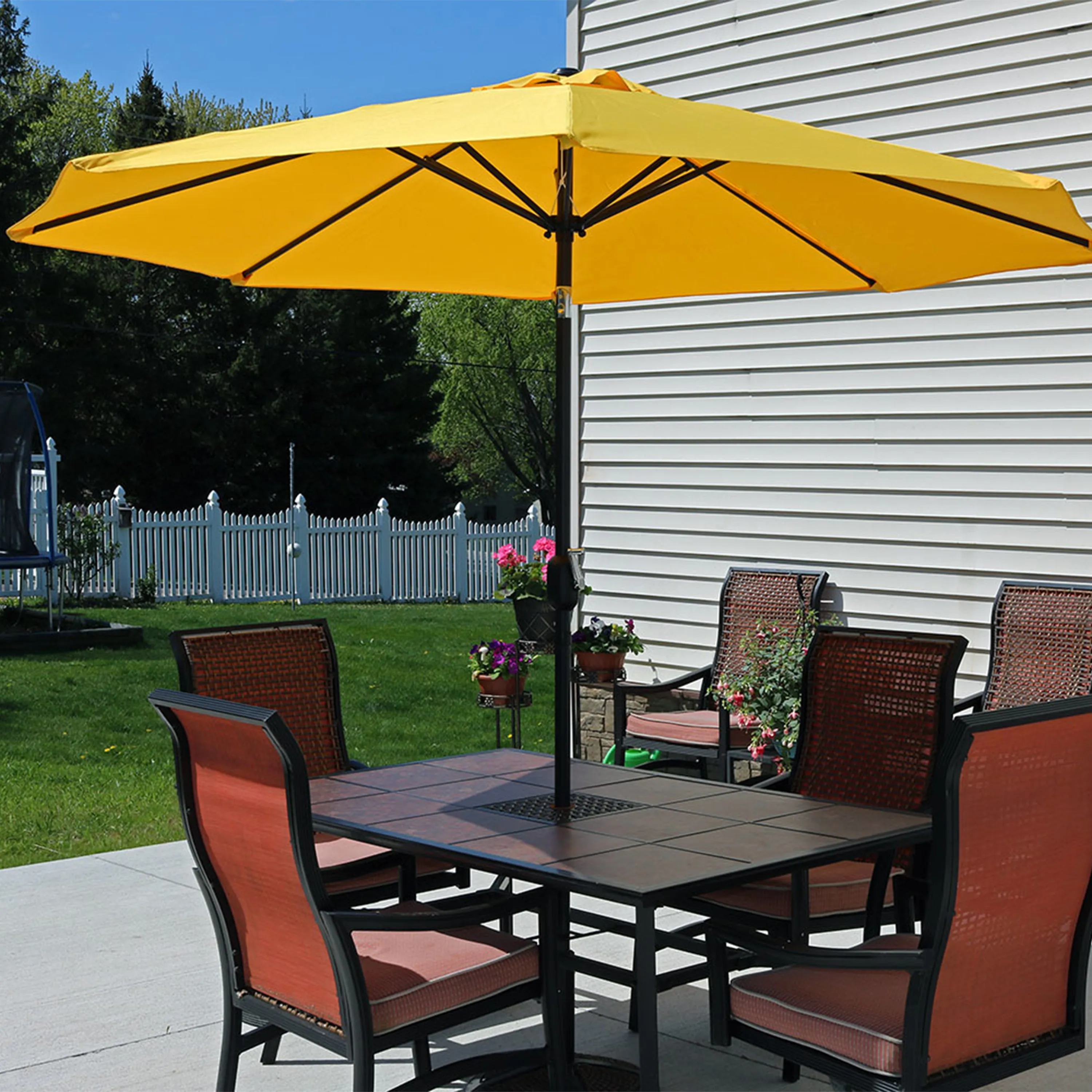 Sunnydaze Aluminum 9' Patio Umbrella with Tilt and Crank