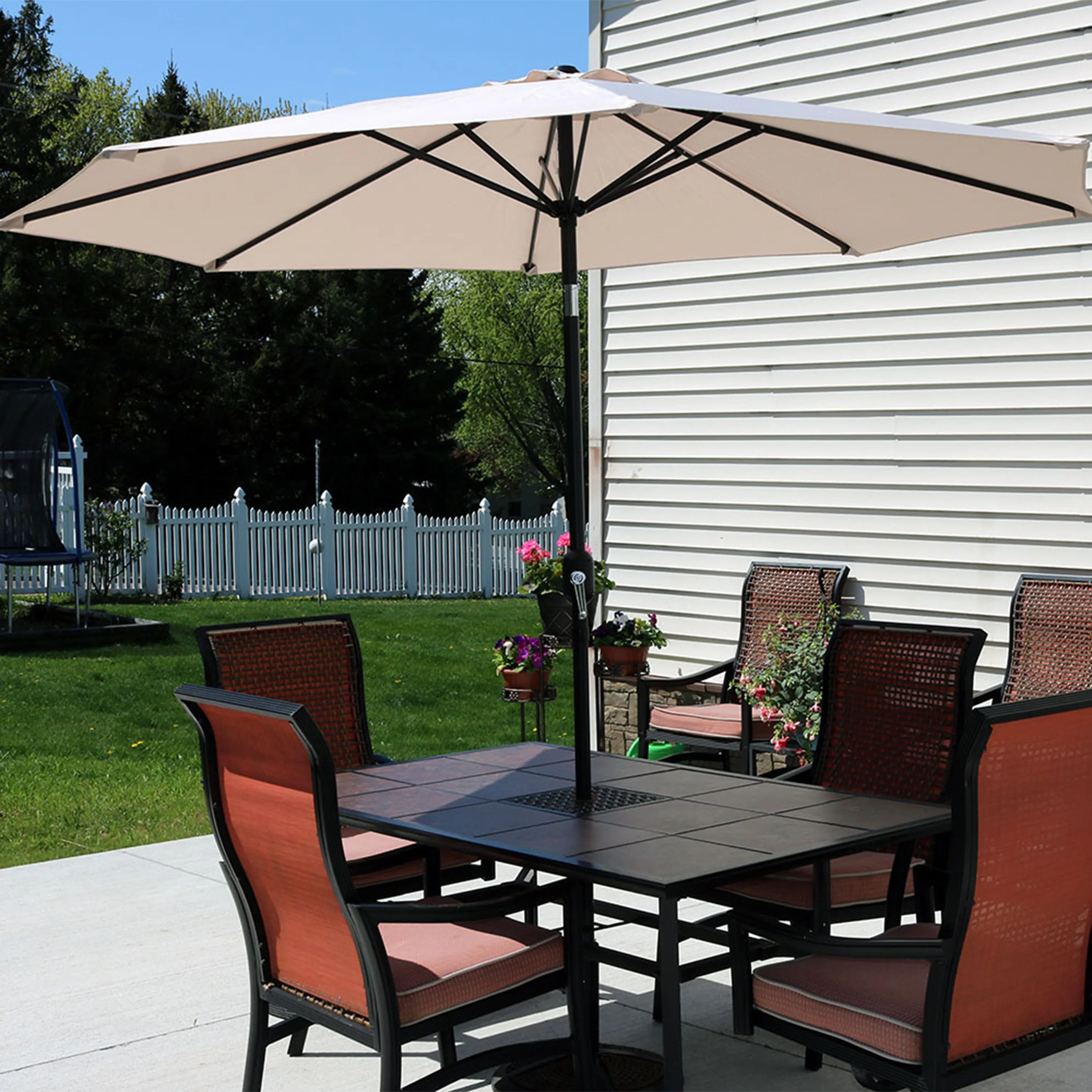 Sunnydaze Aluminum 9' Patio Umbrella with Tilt and Crank