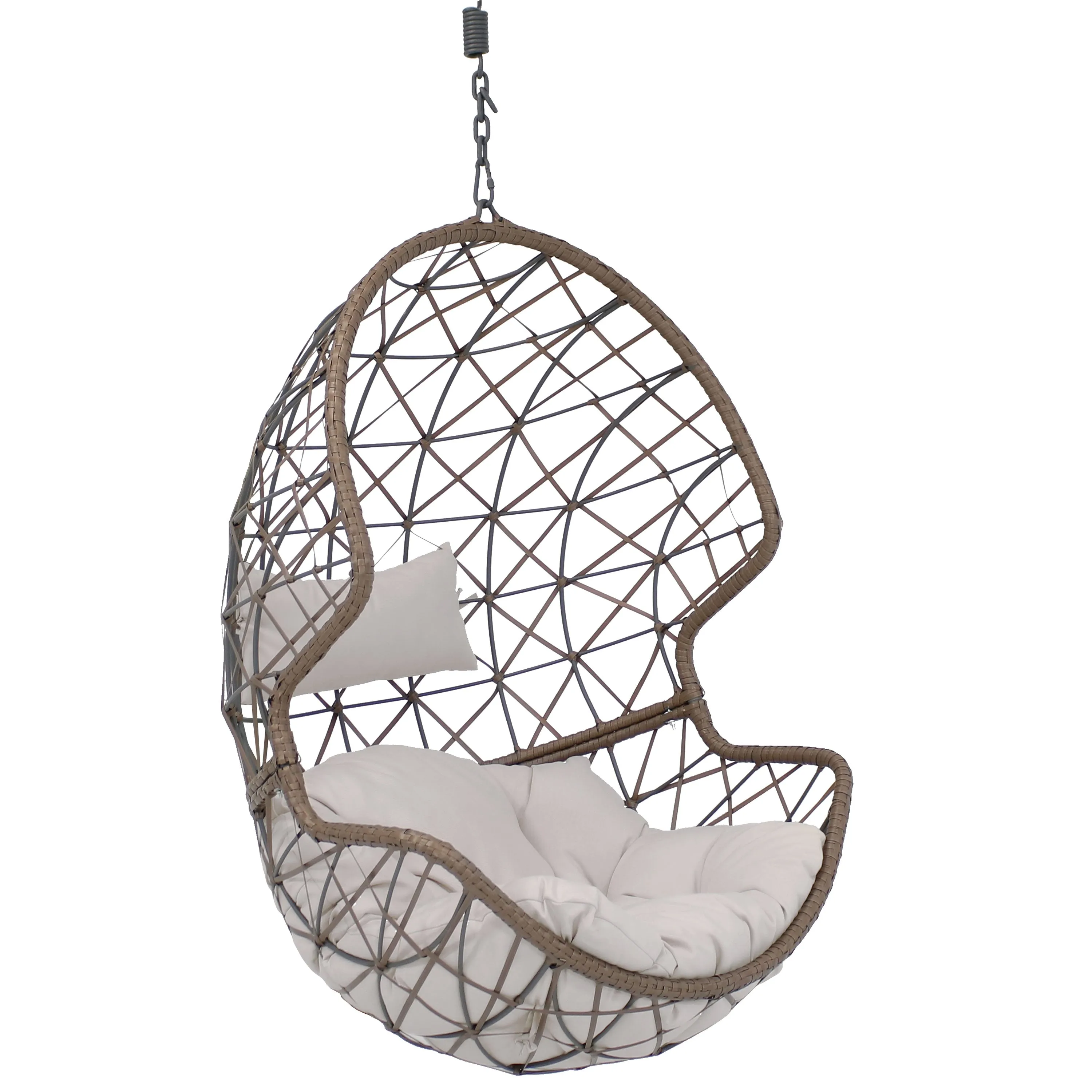 Sunnydaze Danielle Outdoor Hanging Egg Chair with Cushion