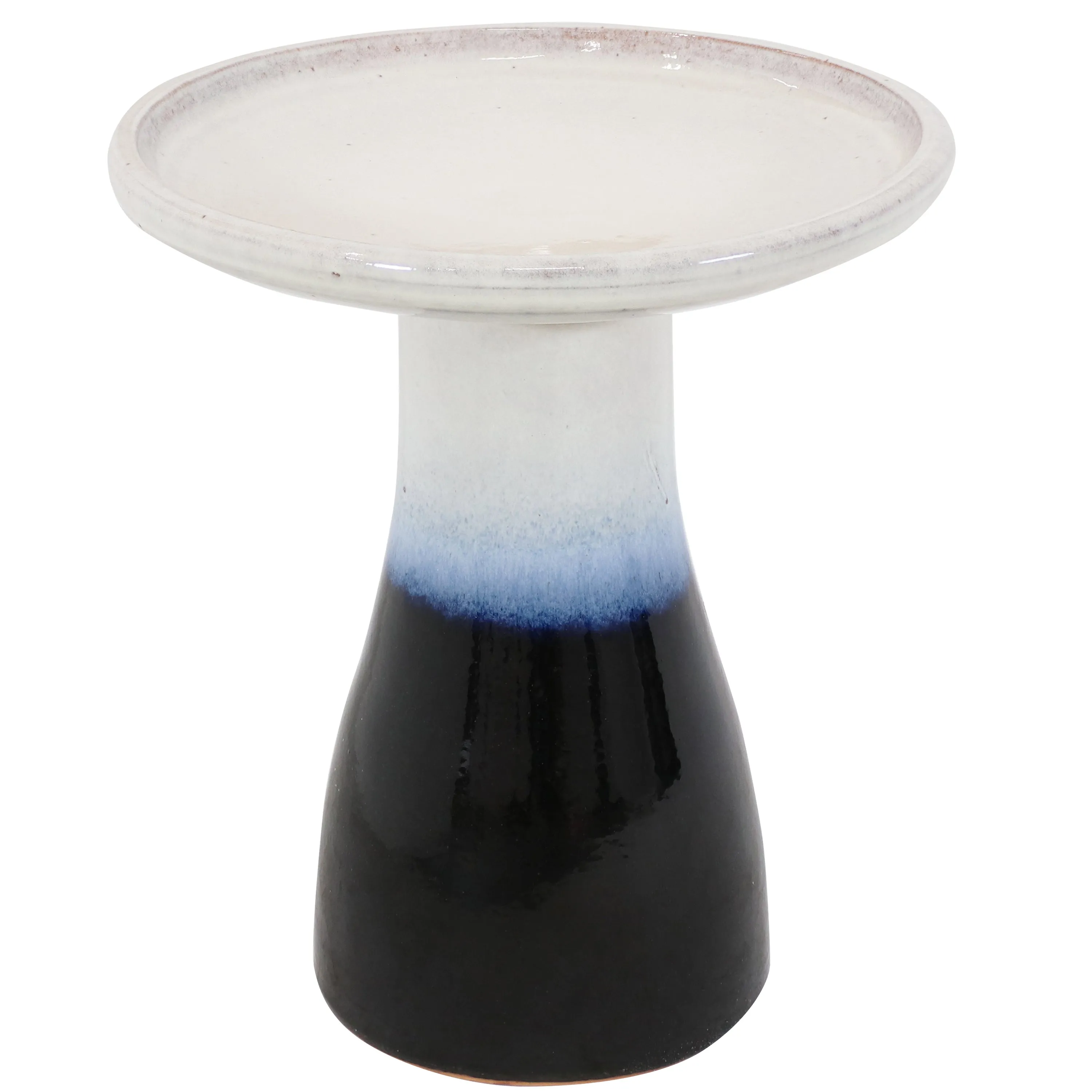 Sunnydaze Glazed Ceramic Outdoor Bird Bath - 18"