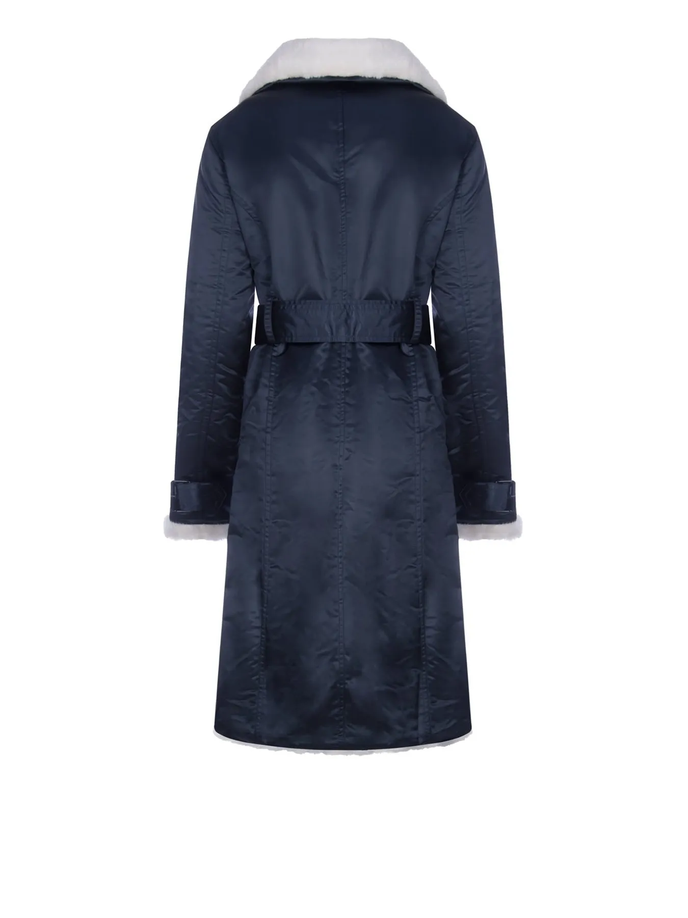 Teddy Faux Fur Coat, Navy