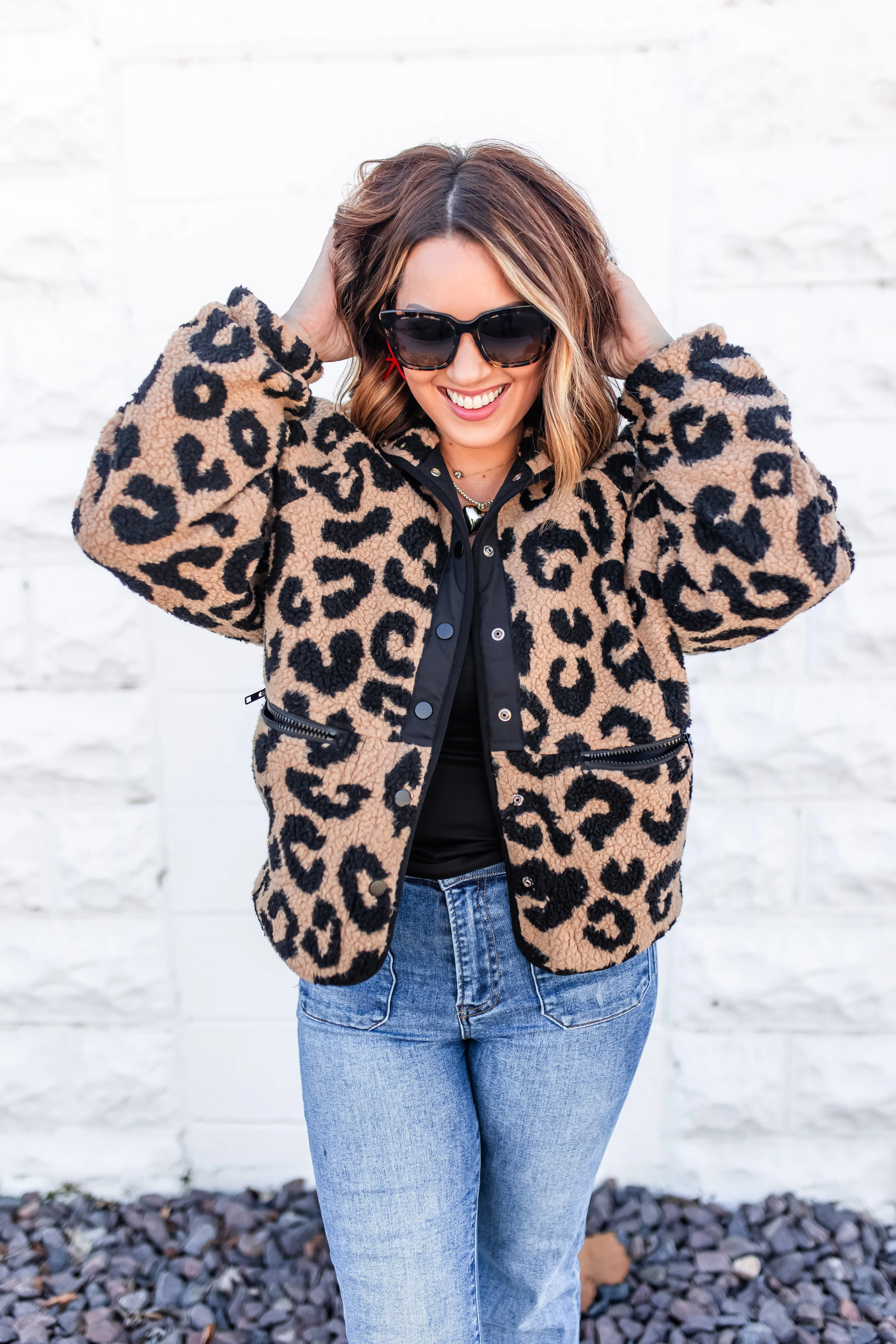 The Wild One Leopard Sherpa Coat