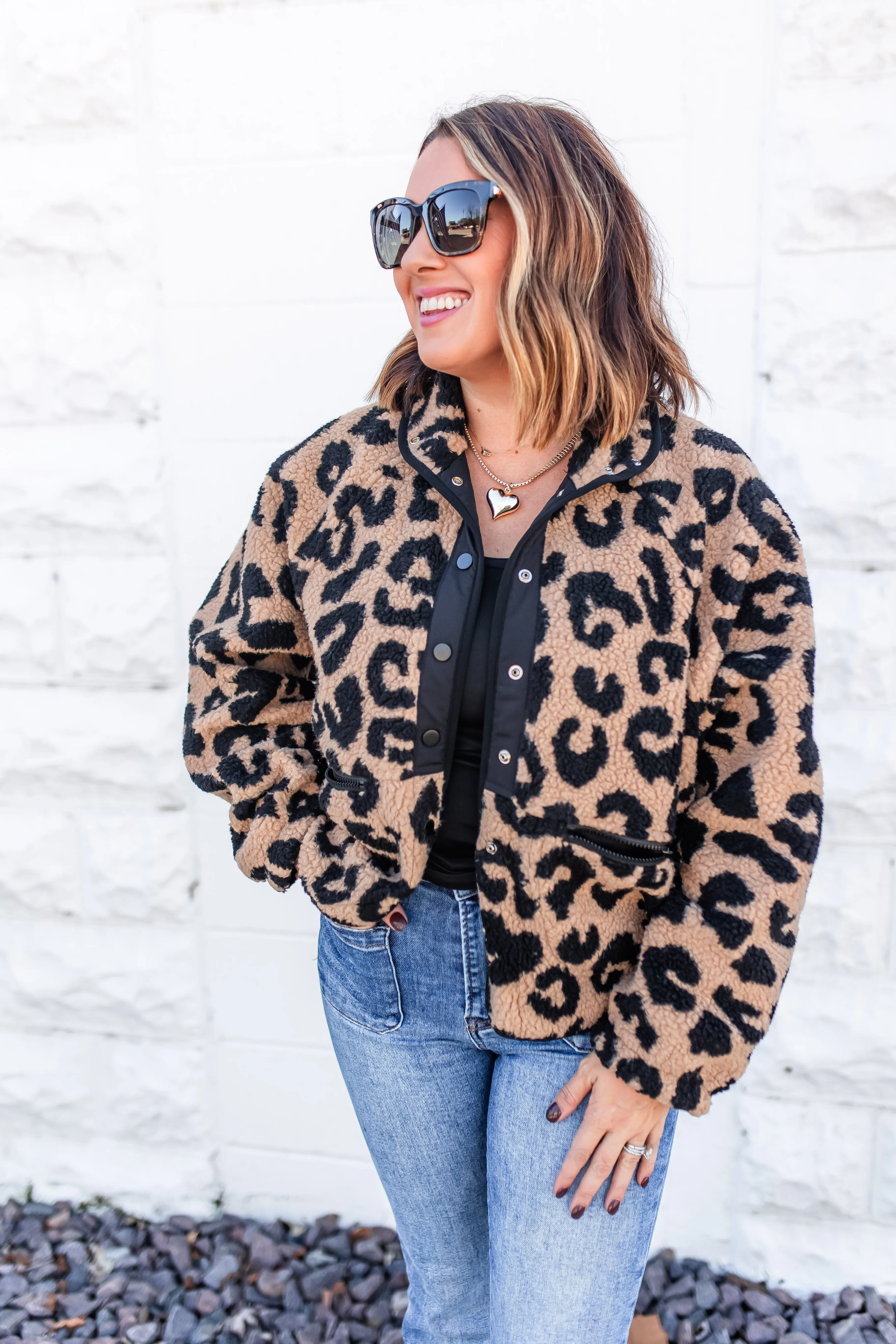 The Wild One Leopard Sherpa Coat