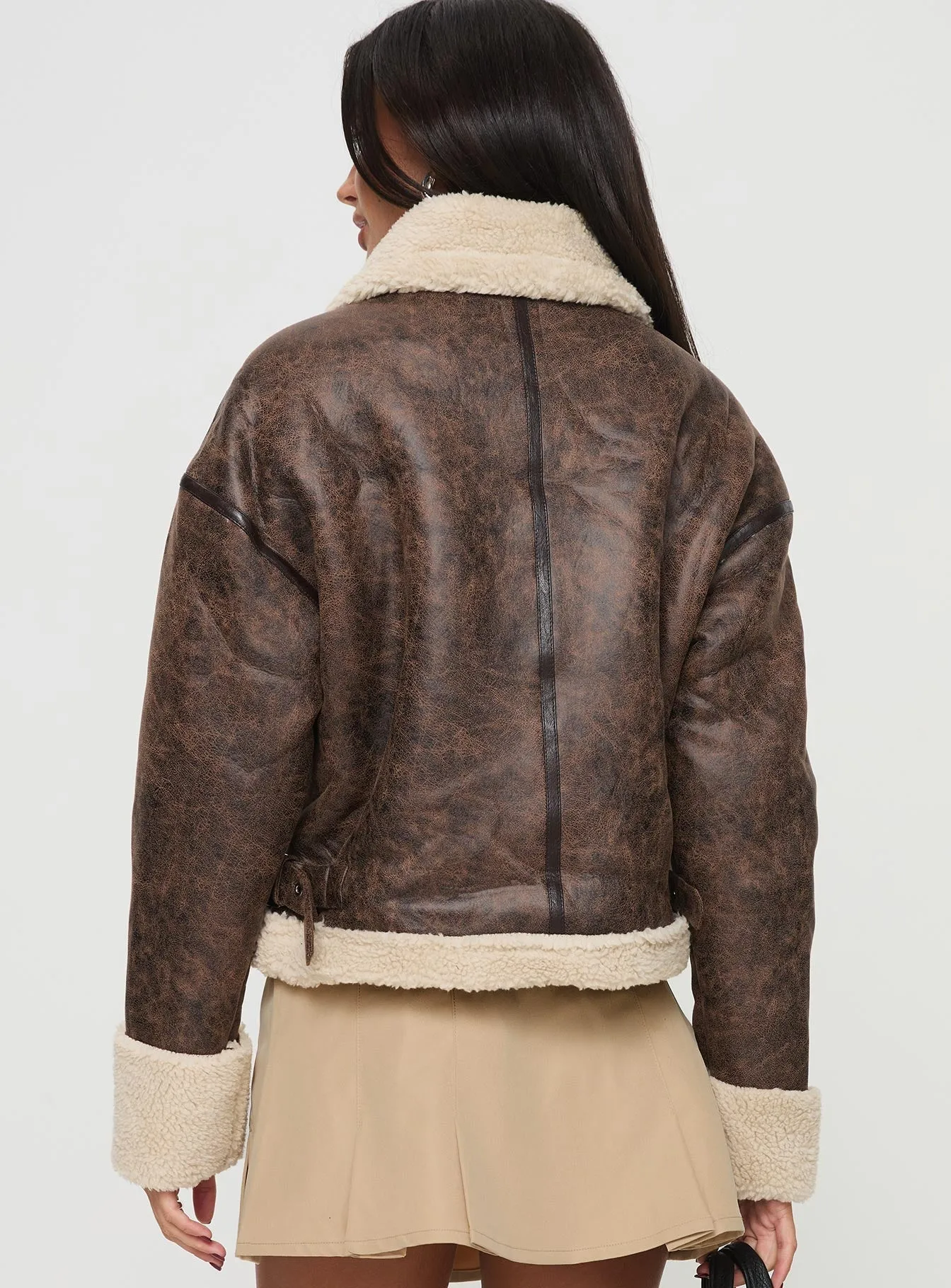 Zephyria Shearling Jacket Brown