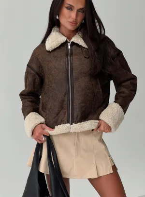 Zephyria Shearling Jacket Brown